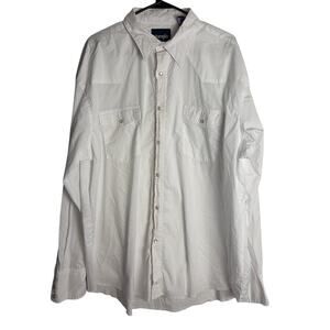 Wrangler Men's White Button Down Long Sleeve Work Shirt Size XL